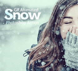 极品PS动作－暴雪侵袭(GIF动画/含高清视频教程)：Gif Animated Snow Photoshop Action